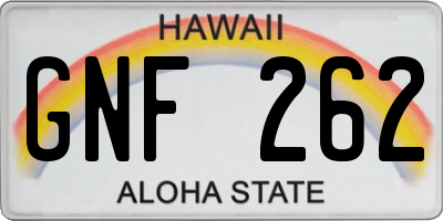 HI license plate GNF262