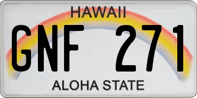 HI license plate GNF271
