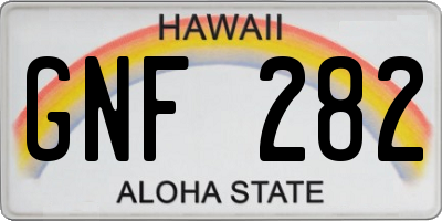 HI license plate GNF282