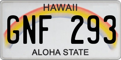HI license plate GNF293