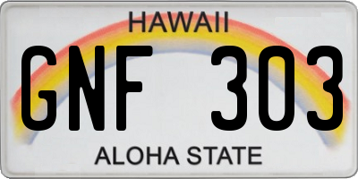 HI license plate GNF303