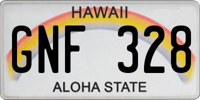 HI license plate GNF328