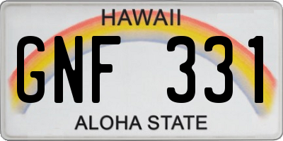 HI license plate GNF331