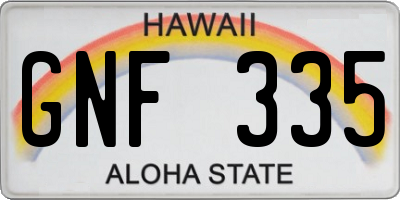 HI license plate GNF335