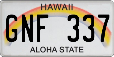 HI license plate GNF337