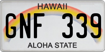 HI license plate GNF339