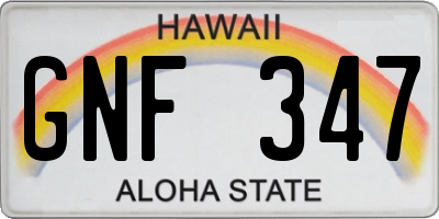 HI license plate GNF347
