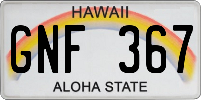 HI license plate GNF367