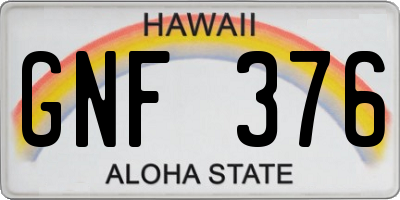HI license plate GNF376