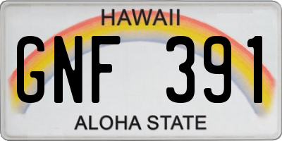 HI license plate GNF391