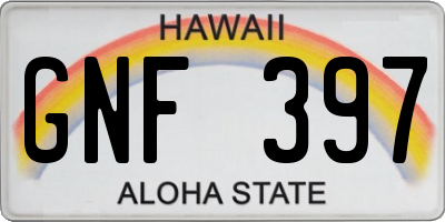 HI license plate GNF397