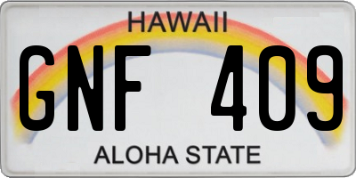 HI license plate GNF409