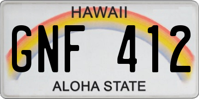 HI license plate GNF412