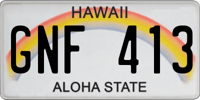 HI license plate GNF413