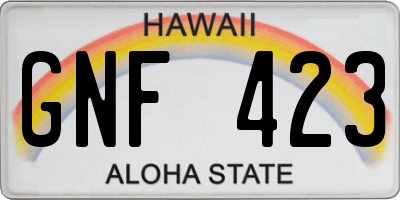 HI license plate GNF423