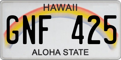 HI license plate GNF425