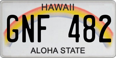 HI license plate GNF482