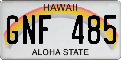 HI license plate GNF485