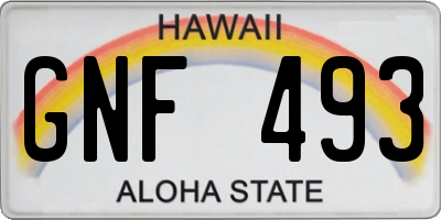 HI license plate GNF493