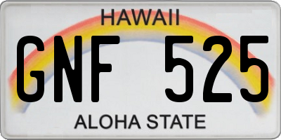 HI license plate GNF525