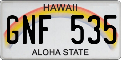 HI license plate GNF535