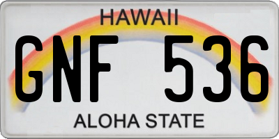 HI license plate GNF536