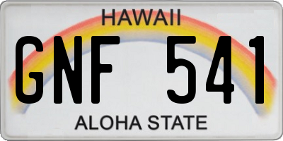 HI license plate GNF541