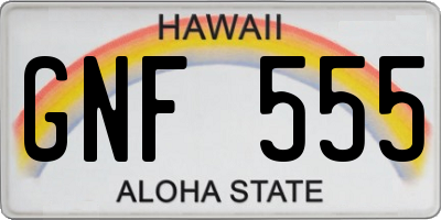 HI license plate GNF555