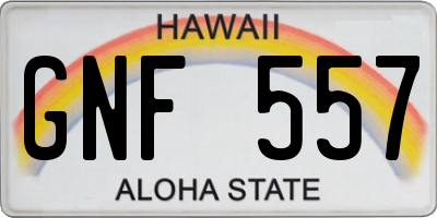 HI license plate GNF557
