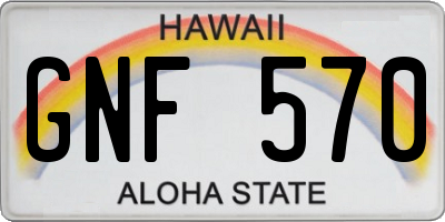 HI license plate GNF570