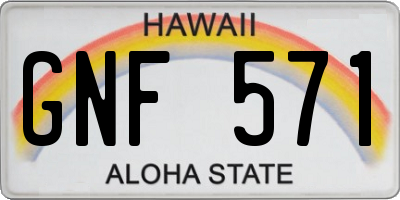 HI license plate GNF571