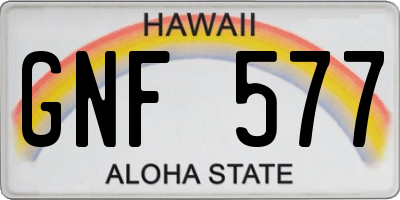 HI license plate GNF577