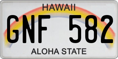 HI license plate GNF582