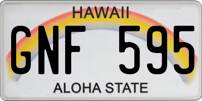 HI license plate GNF595