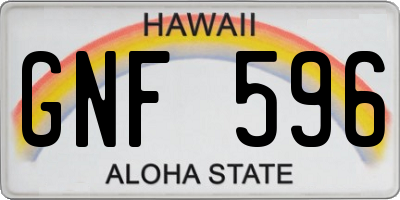 HI license plate GNF596