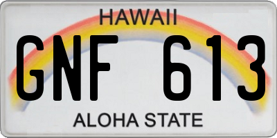 HI license plate GNF613