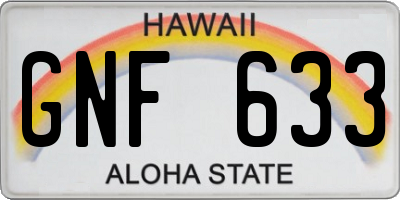 HI license plate GNF633