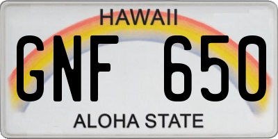 HI license plate GNF650