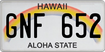 HI license plate GNF652