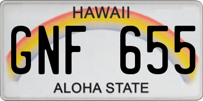 HI license plate GNF655
