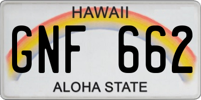 HI license plate GNF662