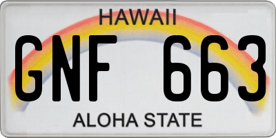HI license plate GNF663