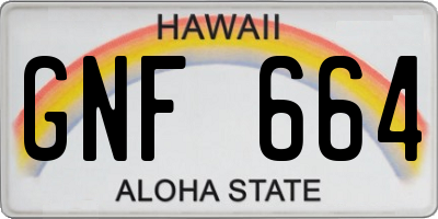 HI license plate GNF664