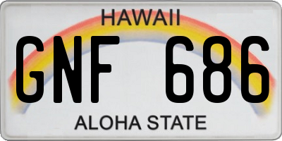 HI license plate GNF686