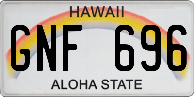 HI license plate GNF696