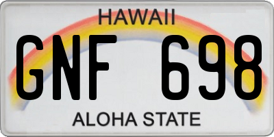 HI license plate GNF698