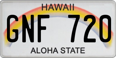 HI license plate GNF720