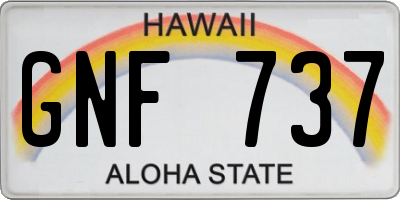 HI license plate GNF737