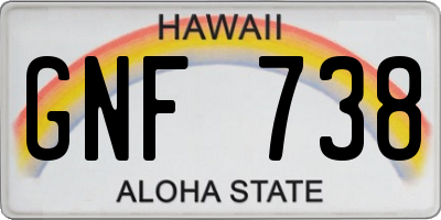 HI license plate GNF738