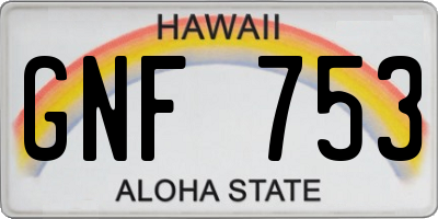 HI license plate GNF753